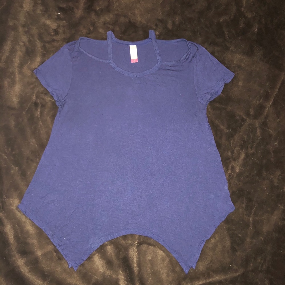 Blue flowy top
